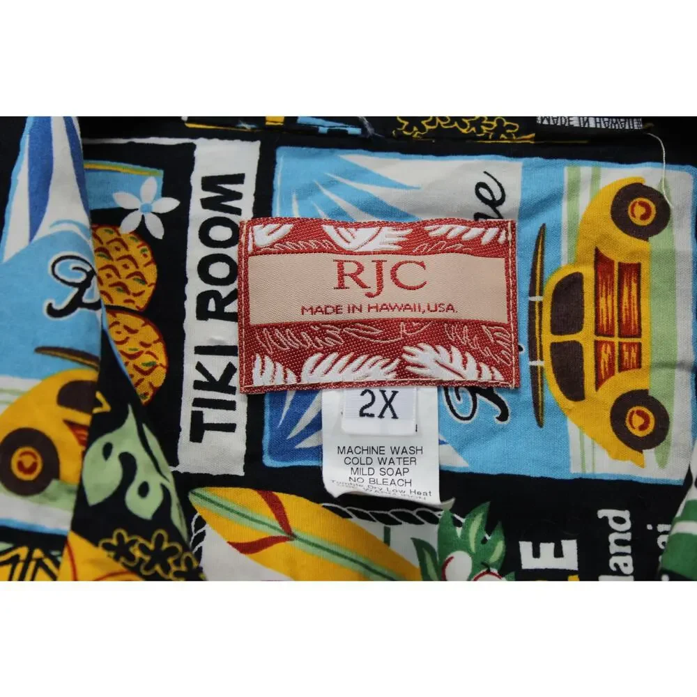 RJC 2XL Hawaiian Shirt Vintage Hawaii Haleiwa North Shore Beach Tiki Room Oahu